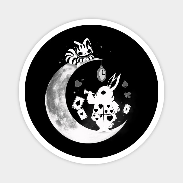 rabbit Cheshire Moon Magnet by Vallina84